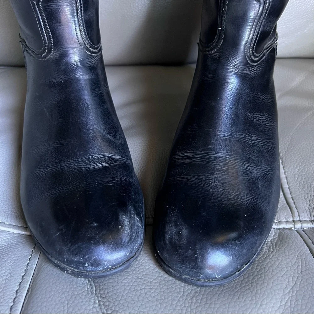 Vtg E Vogel Bespoke Equestrian Custom Made Leather Riding Boots Sz 6 - 6.5 Black